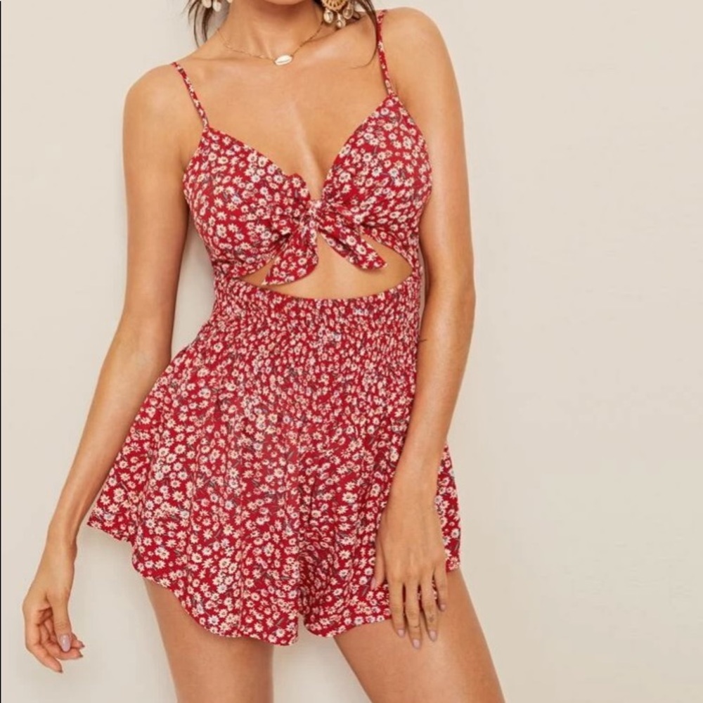 Red Shorts Romper Size XS Small